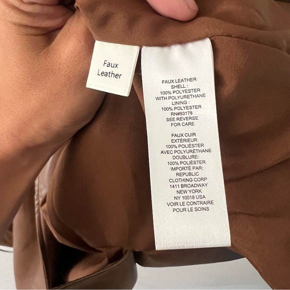 ELIE TAHARI Faux Leather Tan Vest Dress Wrap - Picture 5 of 5